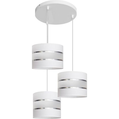 Helam HELEN Suspension Cluster Plafonnier Blanc, Argent 35cm (1/2)