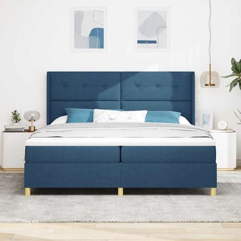 Teenpull – Boxspringbett mit Kopfteil Blau 200 x 200 cm Stoff (1/5)