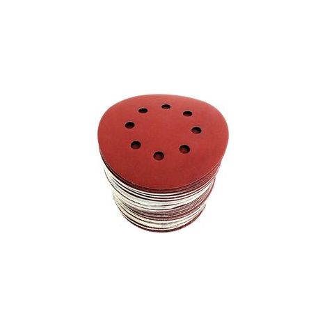 Disques de Ponçage Papier Abrasifs 125mm Ponceuse P40/P60/P80/P120/P180/P240 8 trous (1/5)