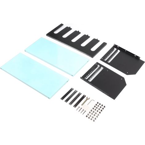 Support mural pour outillage 5 emplacements, étagère de rangement pour perceuse électrique, support lourd en métal pour atelier garage entrepôt, bleu (1/5)