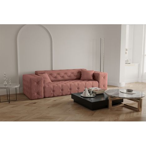 Sofa Designersofa CHANTAL 3-Sitzer in Stoff Opera Velvet Koralle (1/5)
