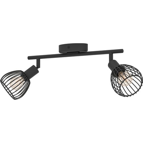Plafonnier Sonnino, lampe de plafond industrielle avec 2 spots (1/4)
