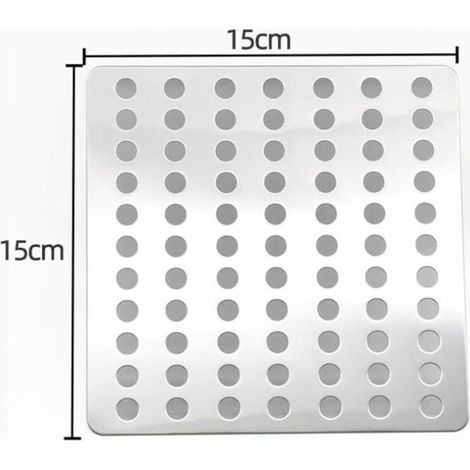 Lot de 2 grilles anti cheveux 15x15cm, filtre douche et évier, évite les obstructions dans les drains (1/3)