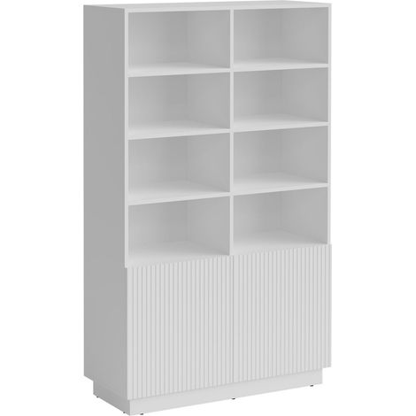Étagère Lingua, Blanc, Avec des portes, Fermé, MDF, Stratifié, Le nombre de portes: 0, Nombre de tiroirs: 0, 173x100x42cm