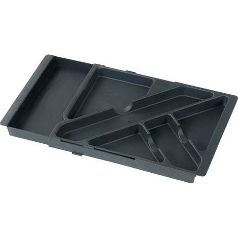 Organiseur de tiroir extensible 295-420 mm – 6 compartiments – Décor noir – Profondeur 225 mm – Hauteur 30 mm – PVC (1/4)