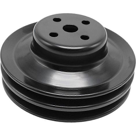 Poulie de pompe à eau automobile à 2 gorges en acier noir, compatible avec les moteurs Ford Small Block 260, 289 et 351W de 1965 à 1969 (réf. 8975BK). (1/5)