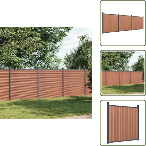 The Living Store Zaunelement Braun 526x186 cm WPC - Sichtschutzzaun