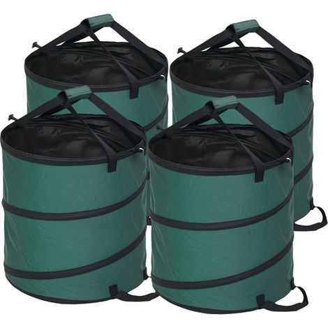 Bolsa de jardín Bolsa de basura de jardín impermeable de 4x86L con asas con tapa con cremallera, bolsa de hojas resistente, bolsas de jardín independientes, bolsas de basura de jardín reutilizables pa