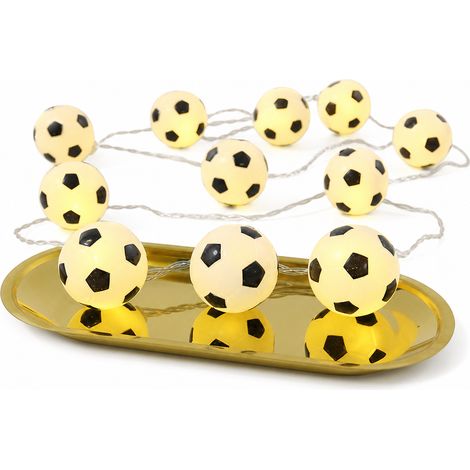 Guirlande LED Ballon de Football Blanc Chaud, 40 Lumières Étanches à Piles avec Télécommande pour Fêtes et Chambre d'Enfant (1/5)