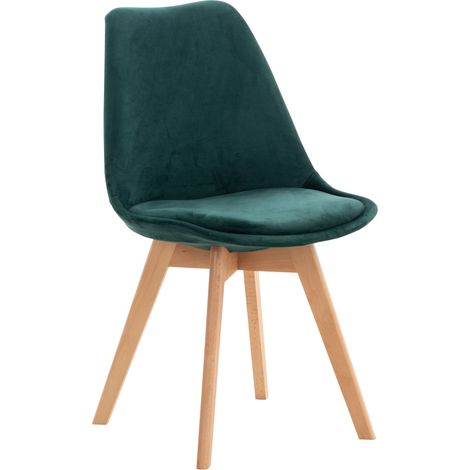 CLP – Chaise de salle à manger Linares – Assise rembourrée – Dossier 40 cm – Structure en bois de hêtre – Hauteur d’assise 46 cm – Compacte 39x44 cm (1/5)