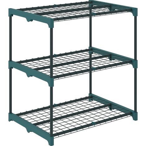 Scaffale per piante a 3 livelli in acciaio verde scuro 72 cm (1/5)