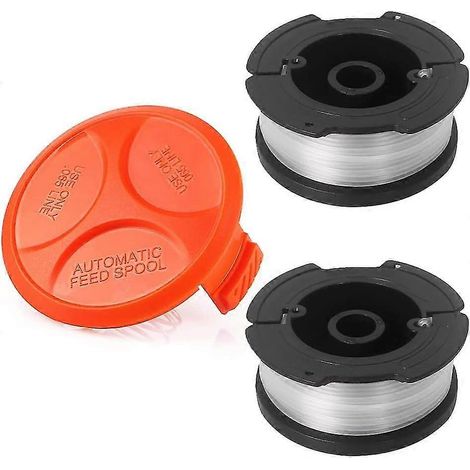 Lot de 2 bobines de fil et 1 capuchon de protection pour débroussailleuse Black & Decker STC1820PC, ST5530, STC1815 et STC1820D. (1/3)