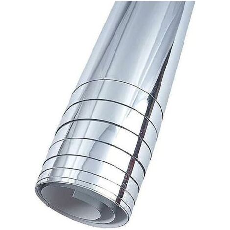 Rouleau miroir flexible autocollant 50cm x 200cm – Décoration murale argent – Application facile sur surfaces lisses (1/4)