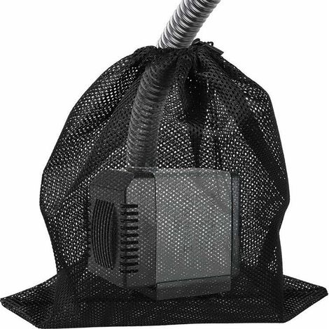 Sac de pompe, sac en filet de filtre de pompe, sac de filtre de pompe d'étang, sac en filet de pompe, accessoires de filtre de pompe à eau domestique (45 45cm, noir)Sac filtrant pour pompe à eau x1 (1/5)
