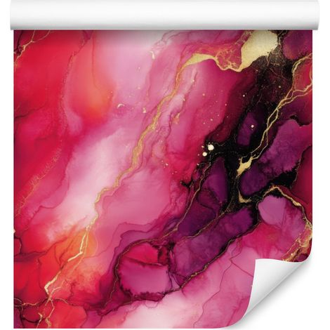 Carta da parati color rosa inchiostro e rosa cipria per soggiorno e camera da letto, 50x1000 cm. (1/5)