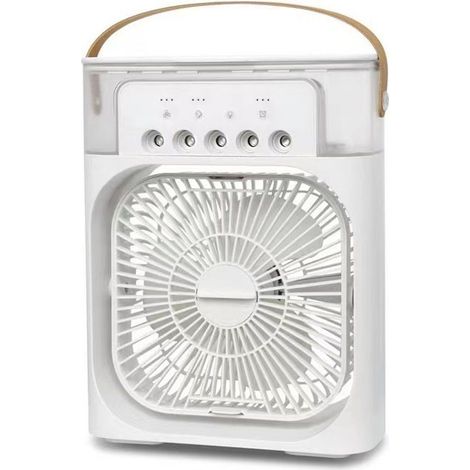 Mini climatiseur portable 600 ml, 3 vitesses, 3 modes de brume, 7 veilleuses, minuterie 2-8h, bureau, classe A (1/5)