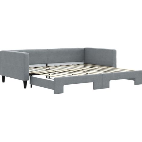 Maison Exclusive - Tagesbett Ausziehbar Hellgrau 100x200 cm Stoff