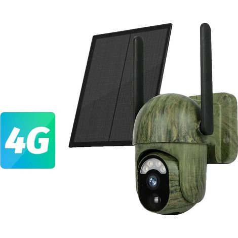 Cámara de seguridad, alimentada por energía solar, vídeo HD 2K, versión 4G sin tarjeta SIM. (1/2)