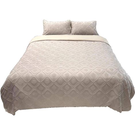 Set da letto amy 220x240 cm beige - Atmosphera créateur d'intérieur (1/4)
