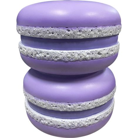 Table d appoint macaron violette design en résine sculpturale - Violet macaron gourmand