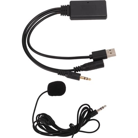 Kit Bluetooth Voiture 5.0 Module Sans Fil 1,5m Câble Microphone Mains Libres Auto Port Entrée AUX (1/5)