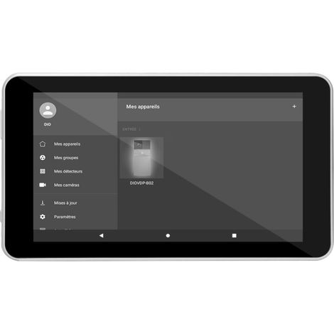 Dio Connected Home – Écran tactile 7'' pour visiophone sans fil – Résolution 1024 x 600 – Android 10 – Batterie lithium 600mAh – Wi-Fi 2,4GHz