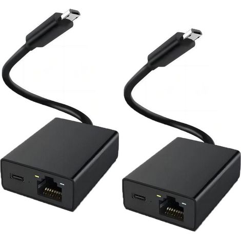 Adaptateur Ethernet Micro USB Vers RJ45 - 100 Mbps - Pour Fire TV Stick 4K Chromecast Google Home Mini Raspberry Pi Zero - 2 Pièces (1/5)