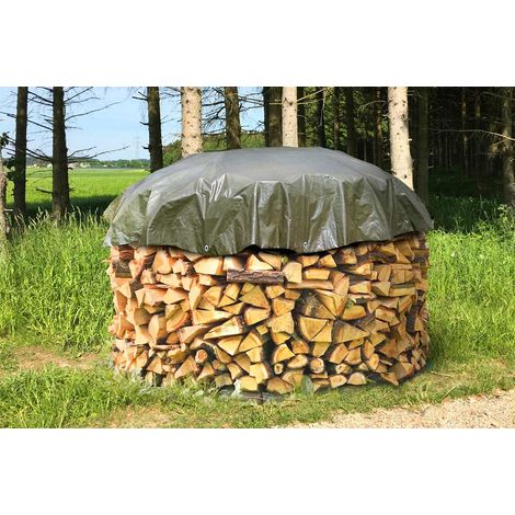 Bâche de protection ronde 3m 7,07m² - Tissu 210g/m², étanche, résistante aux UV, robuste et polyvalente pour jardin, piscine et matériaux