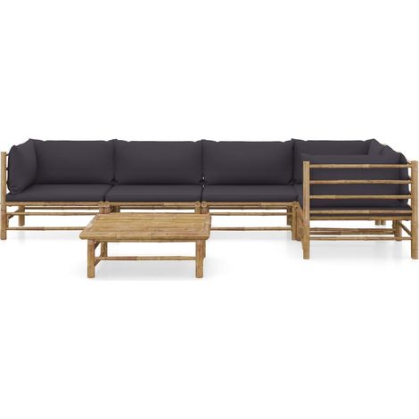 Maison Exclusive - 6-tlg. Garten-Lounge-Set mit Dunkelgrauen Kiss
