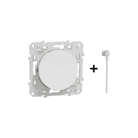 Schneider - Odace 2011 - Bouton poussoir avec voyant tu00e9moin bleu - Blanc - Ref. : S520206 + S520291 (1/3)