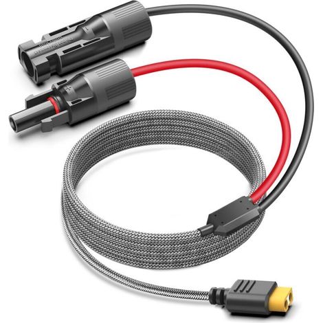 SABIR Fiche Solaire 3m vers XT60 Câble de Charge pour Connexion Panneau Solaire 60W 110W 160W 220W 400W Générateur Solaire Portable EF EcoFlow River Delta Compatible avec Bluetti EB55 Anker 757/767 (1/4)