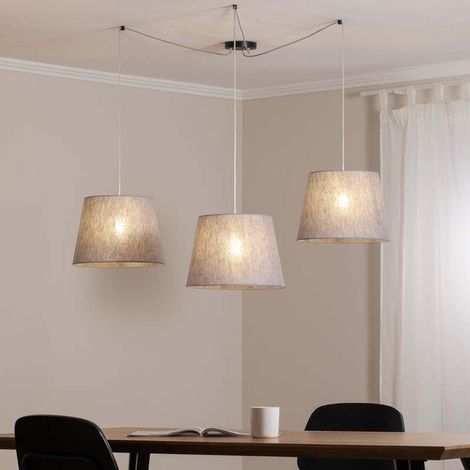 [GEBRAUCHT] B-Ware Pendellampe Ascot grau Hängelampe LED dimmbar 3-flammig Pendelleuchte Leuchte (1/2)