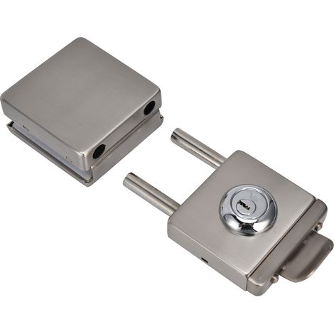 Serrure de porte en verre 1012 mm, serrure de sécurité en acier inoxydable haute résistance avec 3 clés pour la maison et le bureau (1/5)