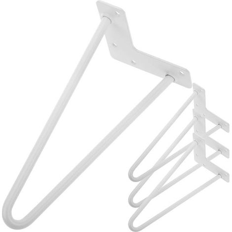 Weiße Metall-Schreibtisch- und Möbelbeine, 2 Streben, Höhe 30 cm, Set mit 4 robusten Stahlbeinen. (1/4)