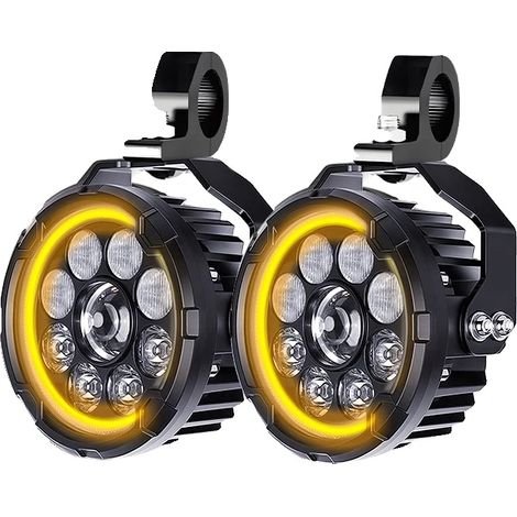 Faro ausiliario, luce di lavoro a LED, alta luminosità, luci diurne gialle abbaglianti/anabbaglianti (1/2)