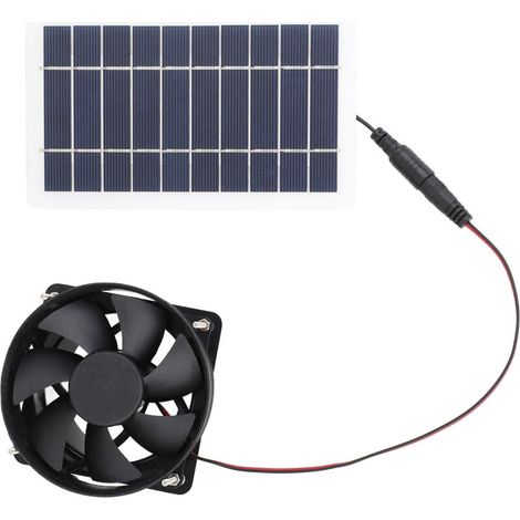 Ventilador solar portátil de 10 W – Panel de silicio monocristalino, silencioso y ligero para uso en exteriores.