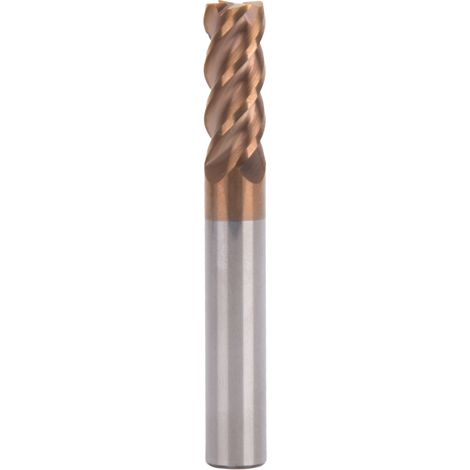 Fraise en carbure tungstène 4 dents revêtue HRC60° D8×60×4T pour usinage des métaux (1/5)