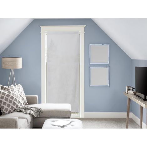Voile Porte fenêtre Coton, Gris, 90x200 cm