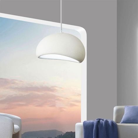 White polyethylene pendant light, modern Japanese-style chandelier, elegant hanging lamp, adjustable indoor lighting, home decoration, suitable for restaurant kitchens and other outdoor spaces (1/4)