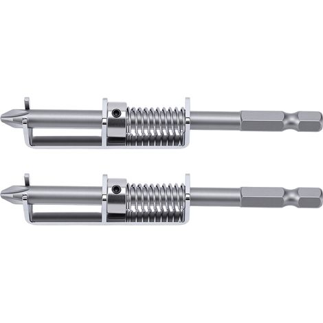 Lot de 2 porte-embouts de tournevis à ressort anti-chute, outil de maintien de vis à une main pour électriciens, mécaniciens et réparations à domicile (1/5)