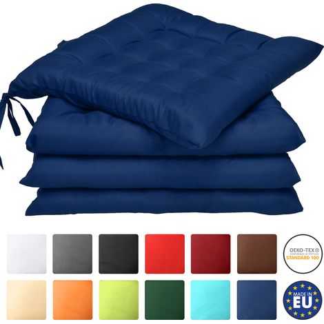 Beautissu – Lot de 4 coussins de chaise 40x40 cm – Rembourrage 5 cm en polyester – Piquage carré – Lavable à la main à 30°C