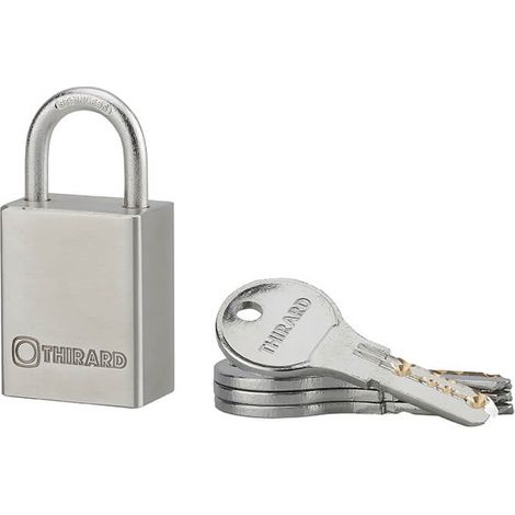 Lucchetto RINOX 30 mm in acciaio inox con arco inox, per esterno, 4 chiavi – THIRARD (1/5)