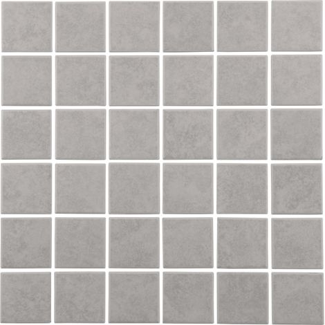 MAT INTER - Lot de 9 Mosaïques - 300x300 - Tesselle 50x50x6mm - Porcelaine anti d. gris clair