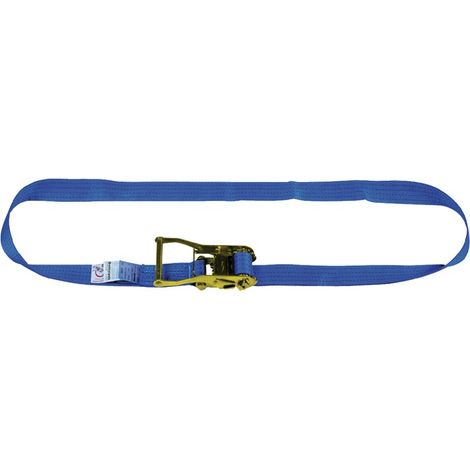 Dolezych Sangle d'amarrage DIN EN 12195-2 longueur 5 m largeur 50 mm avec rochet LC U 3000 daN (1/2)
