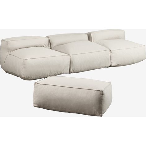 Canapé modulable 3 pièces et pouf de jardin Dojans SKLUM Beige Semoline (1/5)