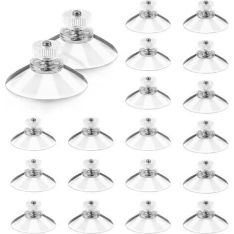 Lot de 20 Ventouses avec Filetage et Écrous Moleté M5, Ventouse Filetée Transparente Ø 40 mm, Ventouse Vitre sans Percer pour Voiture, Décoration, Suspension-LARGEIGHT (1/5)