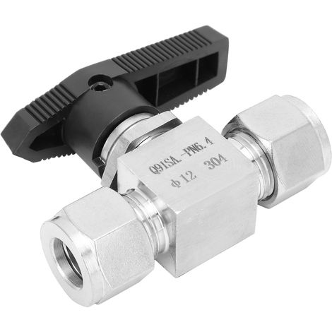 Vanne aiguille 2 voies en acier inoxydable 304, contrôle de débit haute pression pour eau, gaz, huile, modèle SS-44S6, diamètre 12 mm, robinet de régulation précis. (1/5)