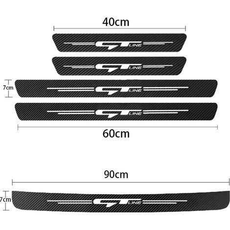 (5 pièces pour GT LINE 1) Seuil de porte de voiture en fibre de carbone,autocollants de protection anti-rayures pour Kia GT Line,Sportage,Ceed,Picanto,K5,K3 et Stonic (1/3)