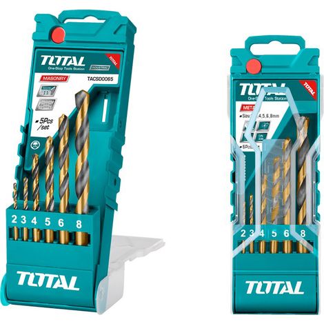 BOX SET 6pz PUNTE PER TRAPANO HSS PER METALLO 2, 3, 4, 5, 6, 8 mm TOTAL