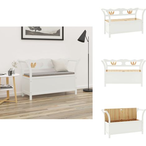 Sitzbank Weiß 107x45x75,5 cm Massivholz Tanne - Holzbank - Wohnzimmerbank - Flurbank - Einbaubank - Tischlerei (1/5)